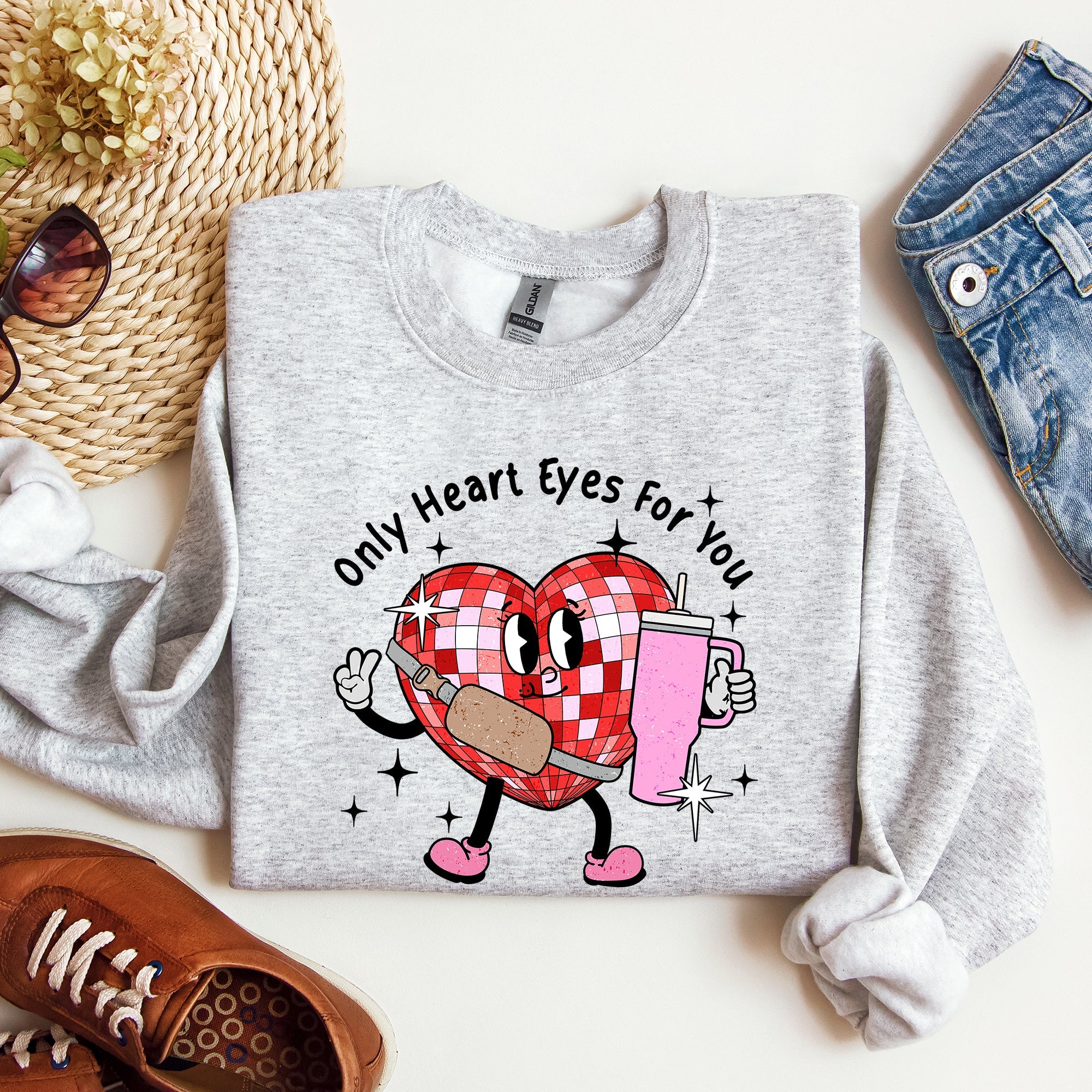 Only Heart Eyes For You, Disco Heart, Bougie, Boojee, Sweatshirt, Valentine's Day